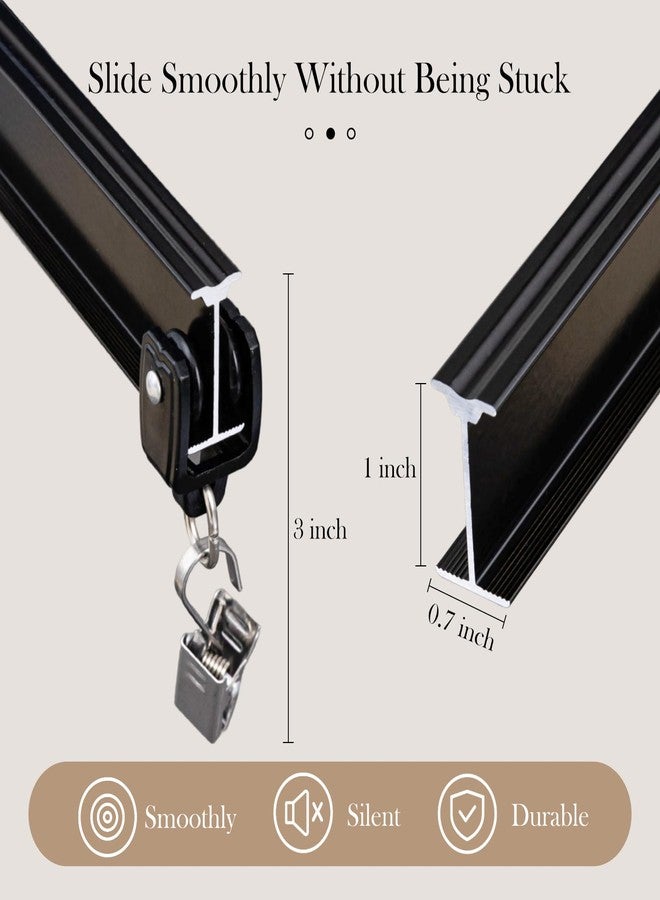 hoeflife Flexible Ceiling Curtain Tracks, Ceilings Track for Curtains, Aluminum Curtains Track Ceilings Mount,Wall Mount Curtain Rail, Ceiling Curtain Rod, Sliding Curtain Tracks with Clips (Black 9FT) - Image 5